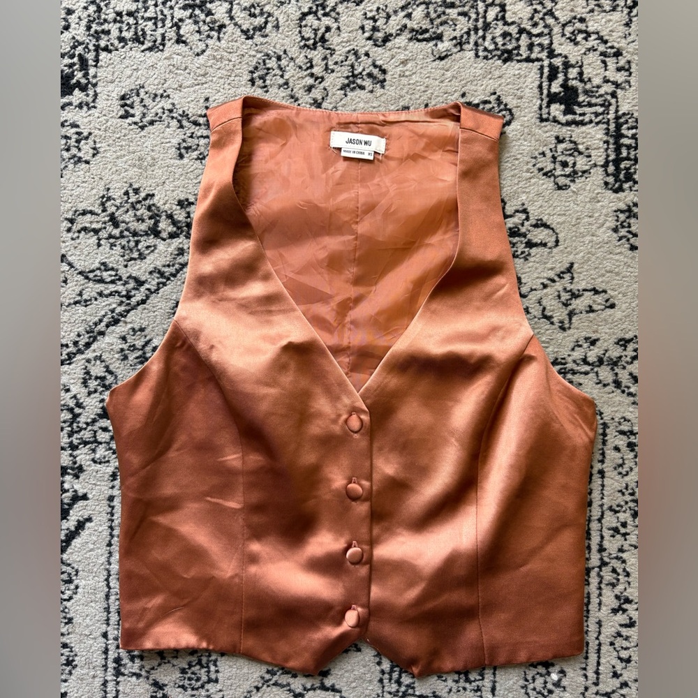 Jason Wu Bronze Satin Buttoned Vest